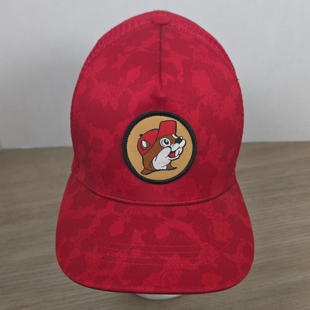 Buc-ee's Red Camo Trucker Hat Mesh Back Adjustable Unisex One Size Beaver